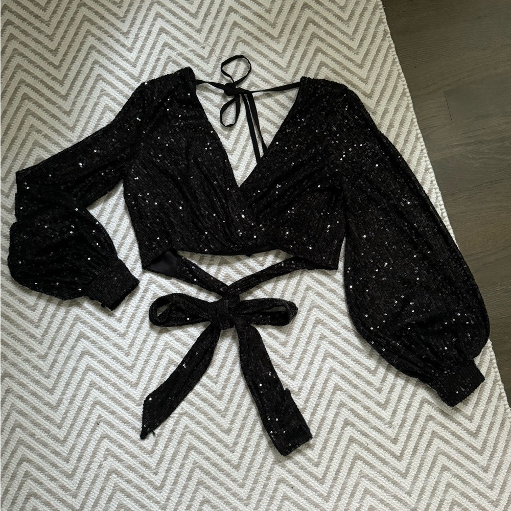 Adika sequin wrap top
